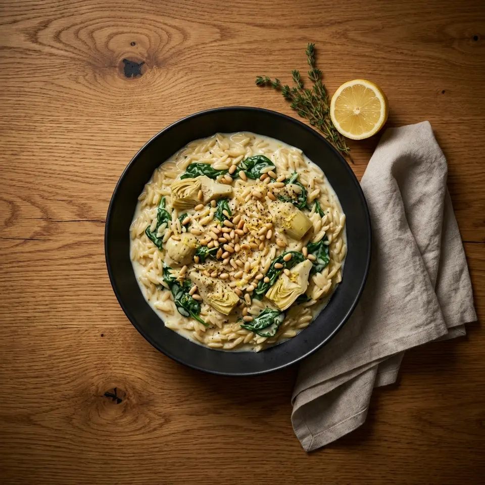 Cremige Zitronen-Kräuter-Orzo